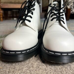 Dr. Martens White and Black Combat Boots